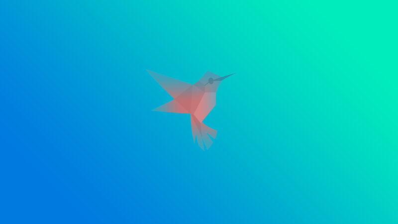 Hummingbird in Flight — Blue, Calm, Digital Art