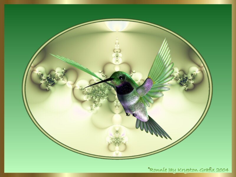 Hummingbird in fractal art