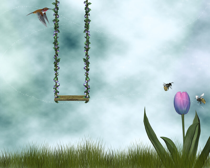Hummingbird on Swing