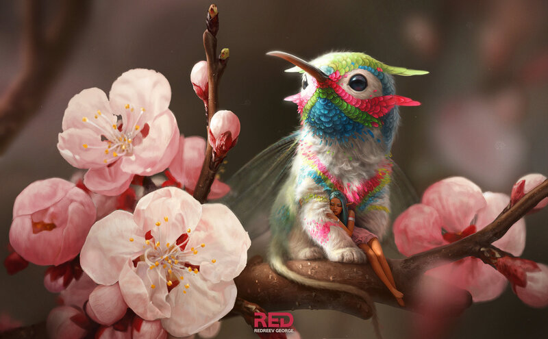 Hummingbird with Doll