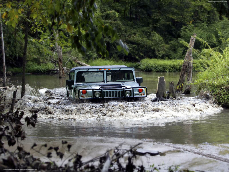 Humvee Crossing River