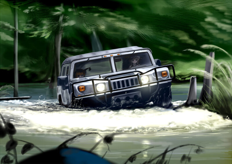 Humvee in Flood