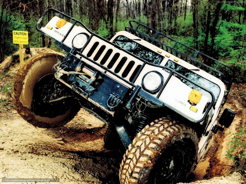 Humvee navigating muddy terrain