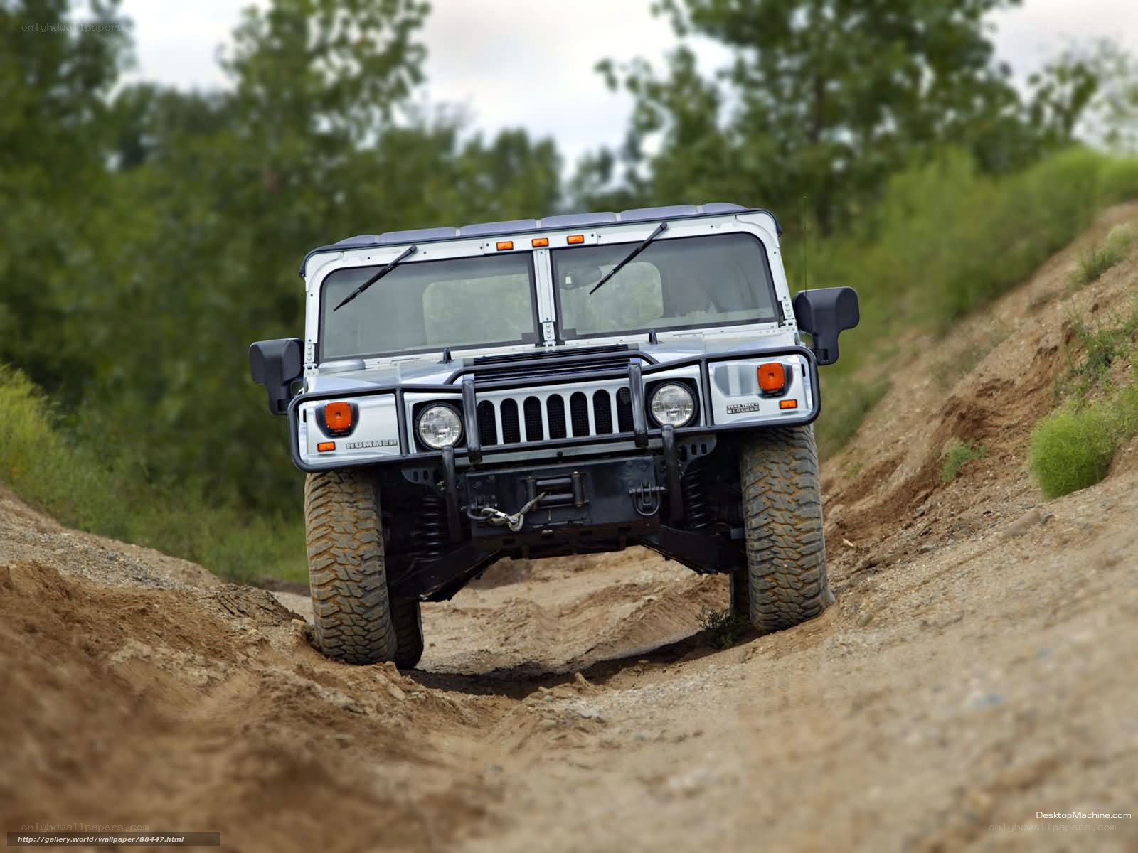 Humvee on dirt road