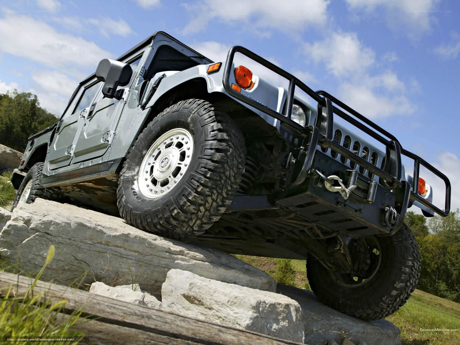 Humvee on rocky terrain