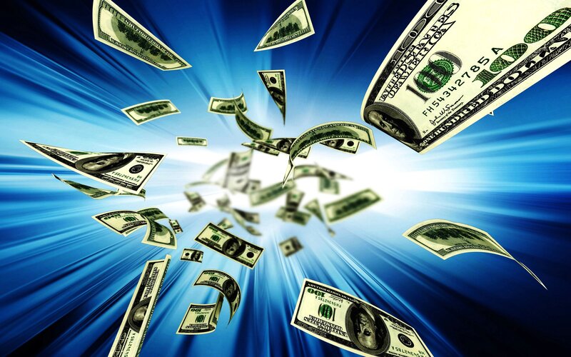 Hundred-dollar Bills — Blue
