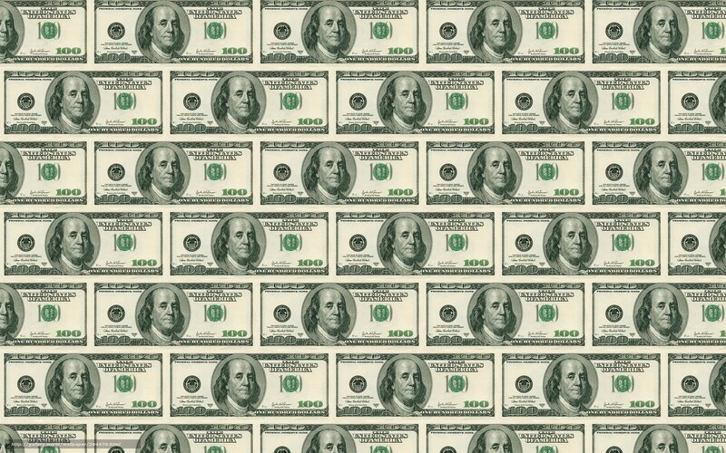 Hundred-dollar Bills — Green, Neutral, Photograph, Money, Portrait
