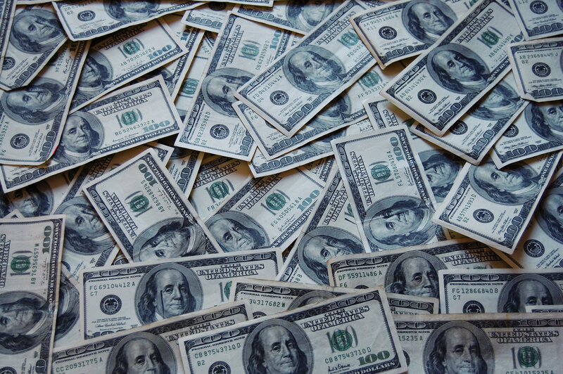 Hundred-dollar Bills — Green, Neutral, Photograph