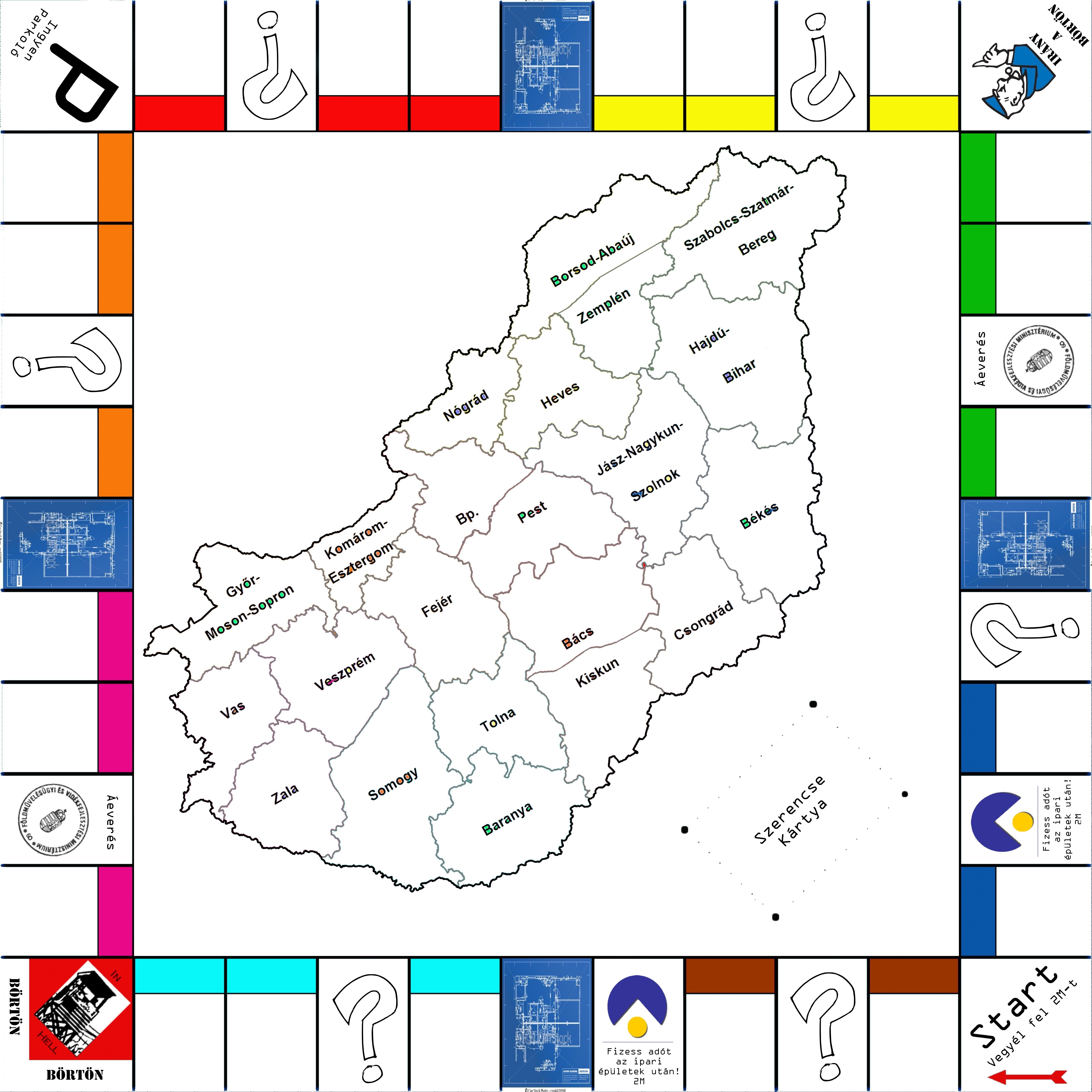 Hungarian Counties Board Game