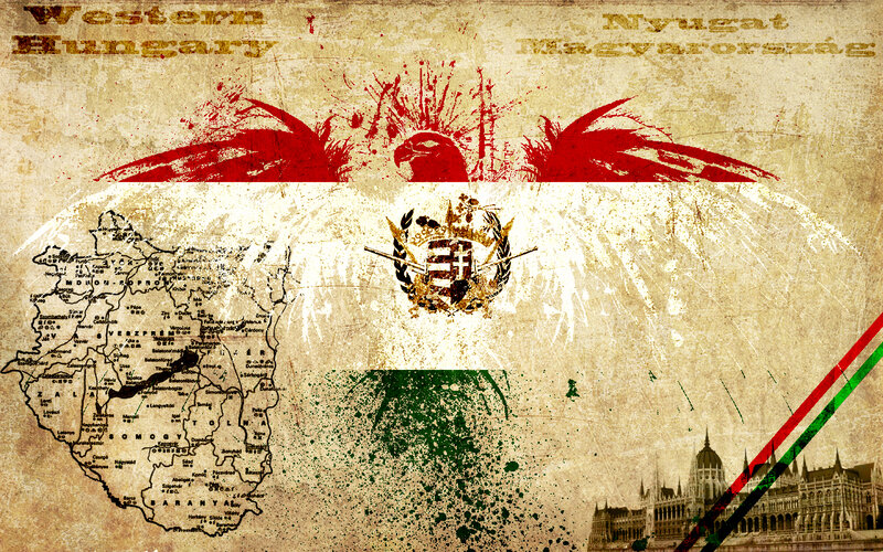 Hungarian flag and map collage