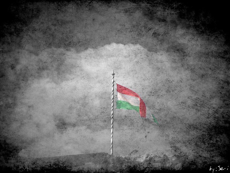 Hungarian Flag on Pole