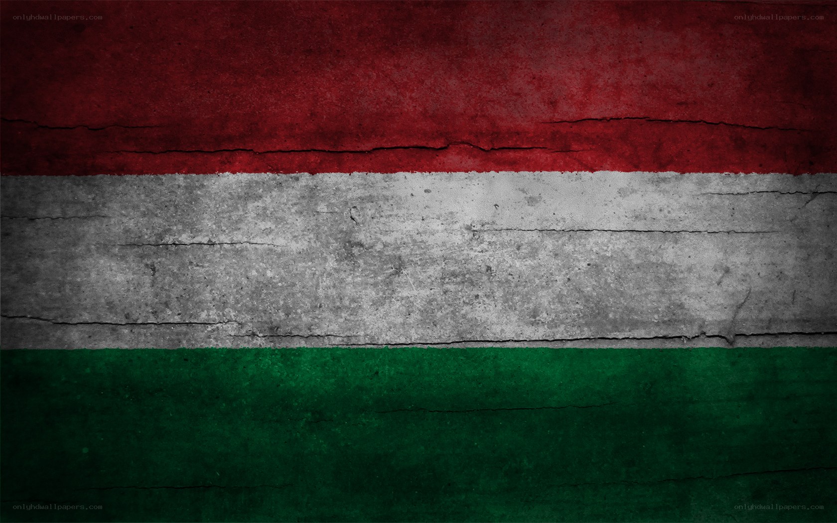 Hungarian flag on textured wall