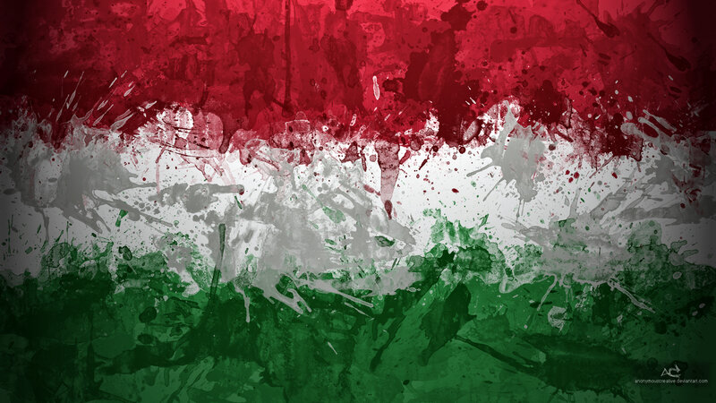 Hungarian flag splatter art