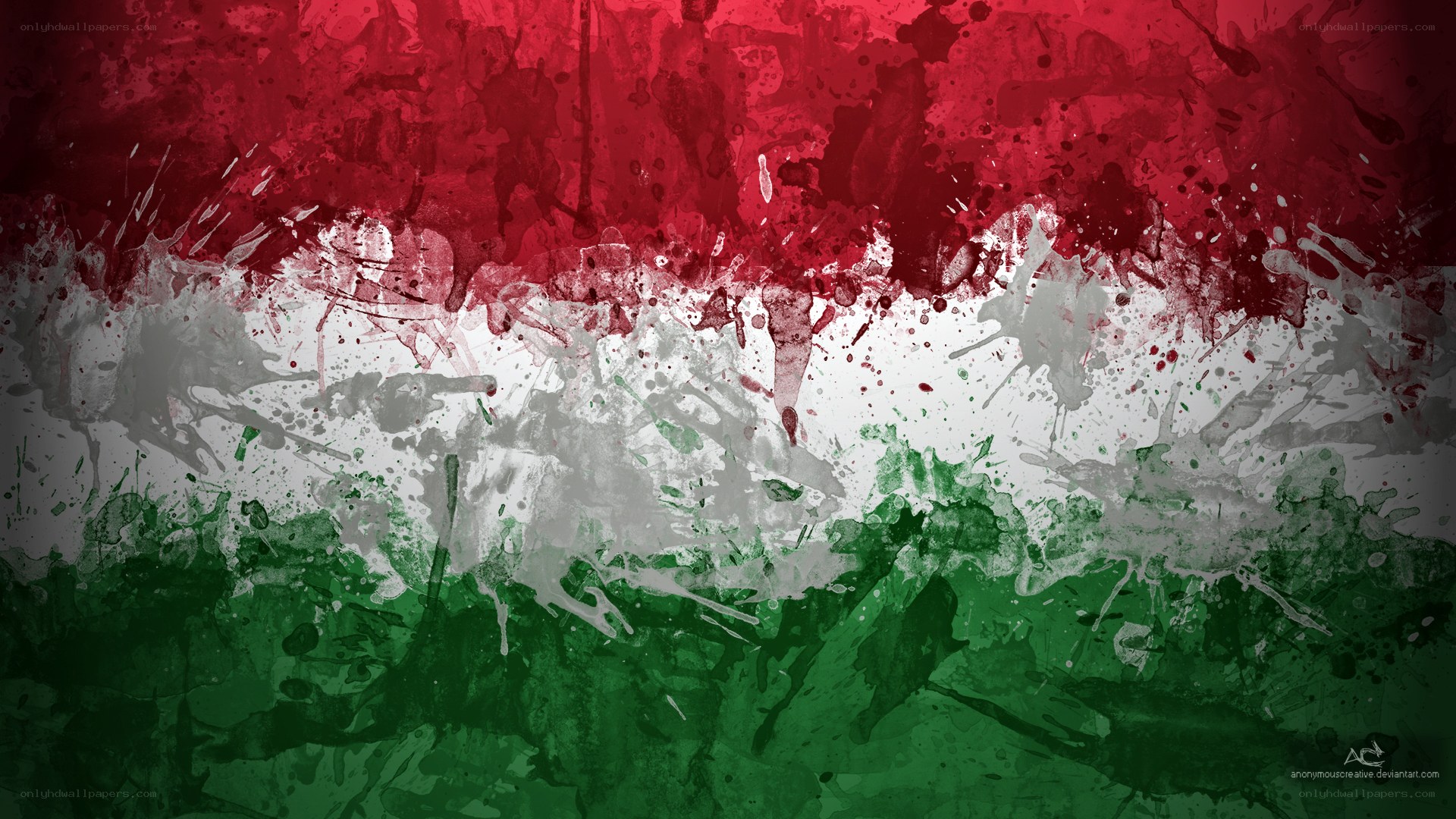 Hungarian flag splatter art