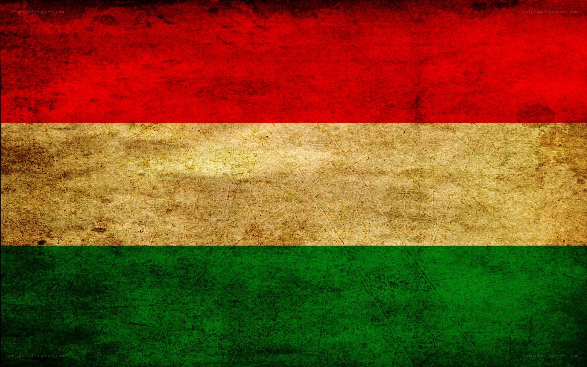 Hungarian flag with grunge texture