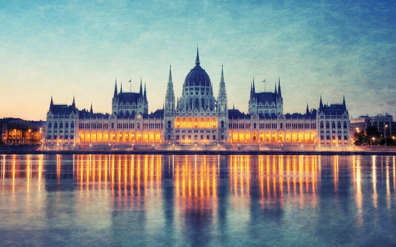 Hungarian Parliament at dusk