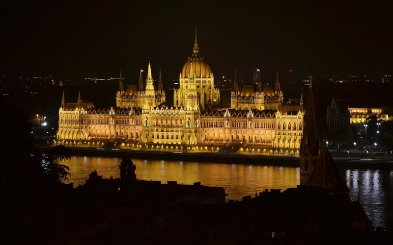 Hungarian Parliament at night