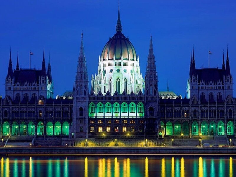 Hungarian Parliament at night