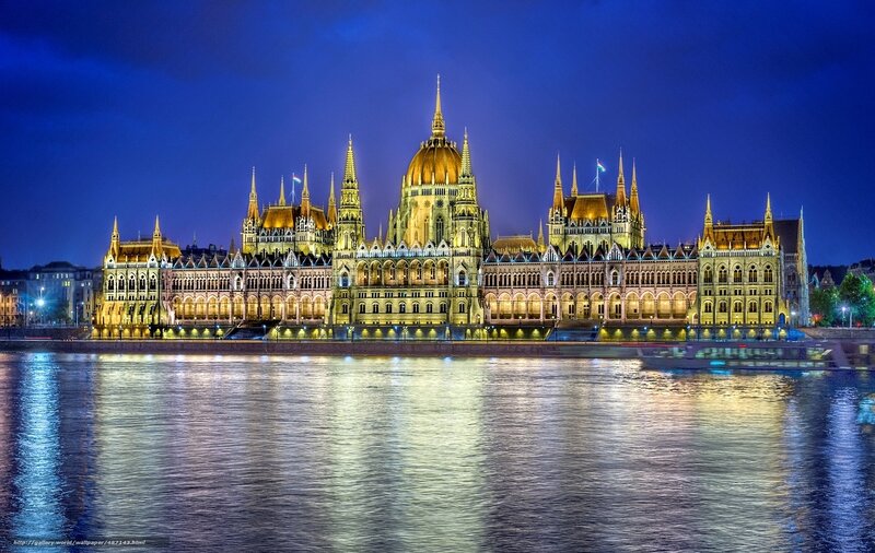 Hungarian Parliament at night