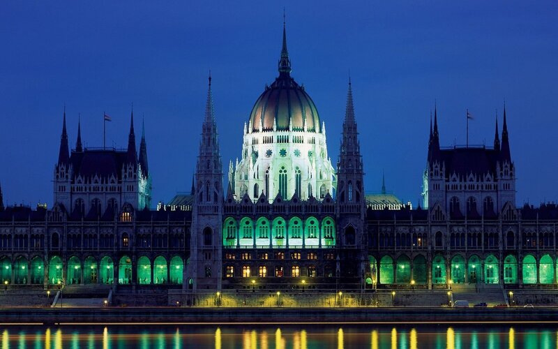 Hungarian Parliament Building at night