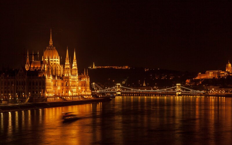 Hungarian Parliament Building — Black, Dramatic