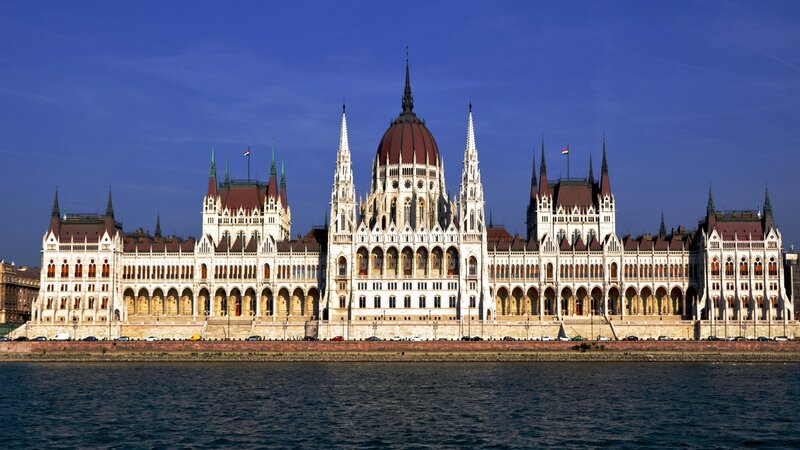 Hungarian Parliament Building — Blue, Dramatic, Afternoon