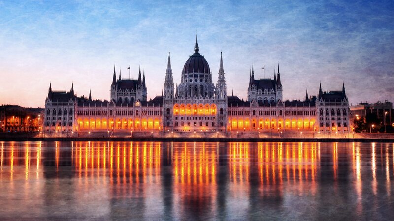 Hungarian Parliament Building — Blue, Serene, Sunset