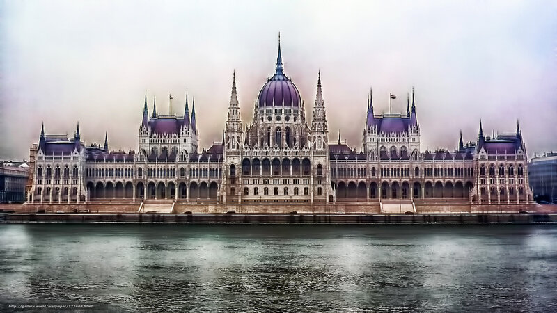 Hungarian Parliament Building — Gray, Dramatic, Morning
