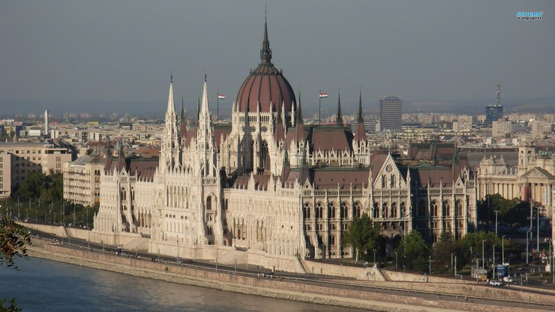 Hungarian Parliament Building — White, Serene, Afternoon, Photograph, River