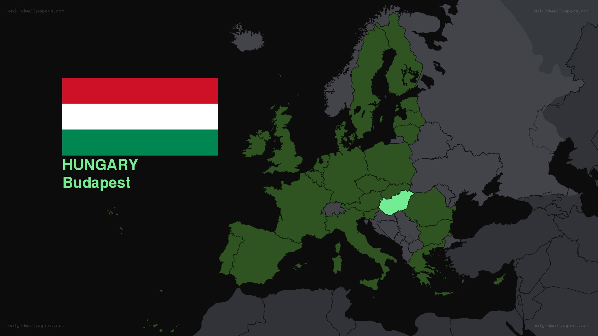 Hungary on European map