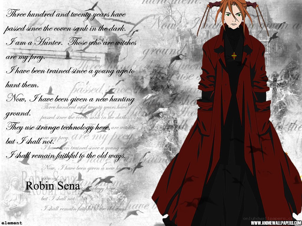 Hunter character with text