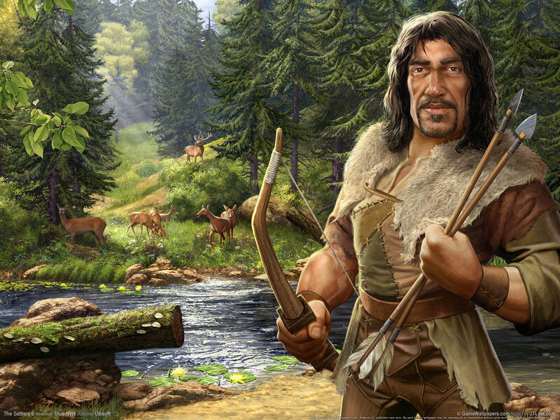 Hunter in a forest landscape