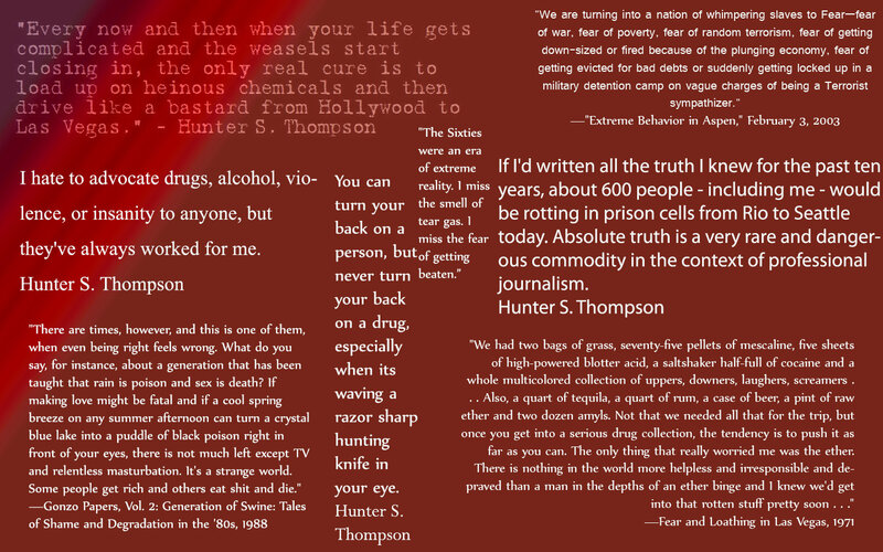 Hunter S. Thompson quotes collage