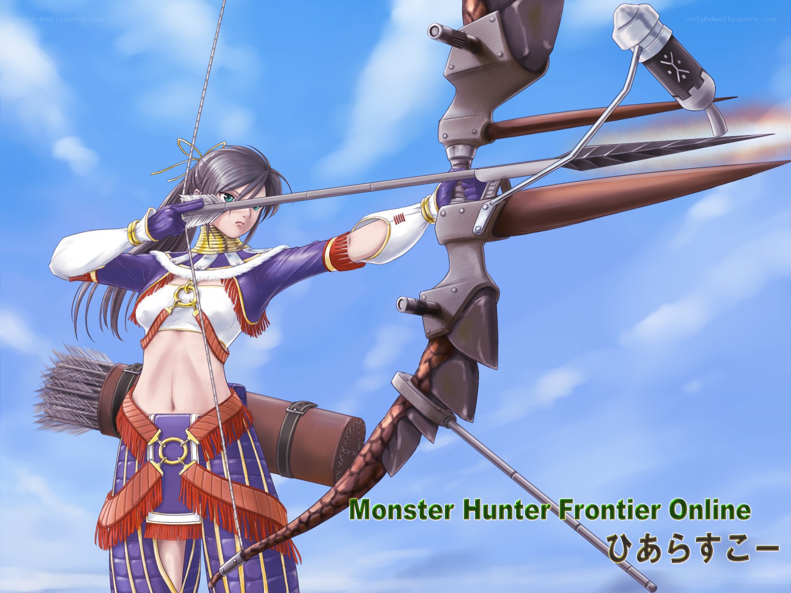 Hunter with bow in sky