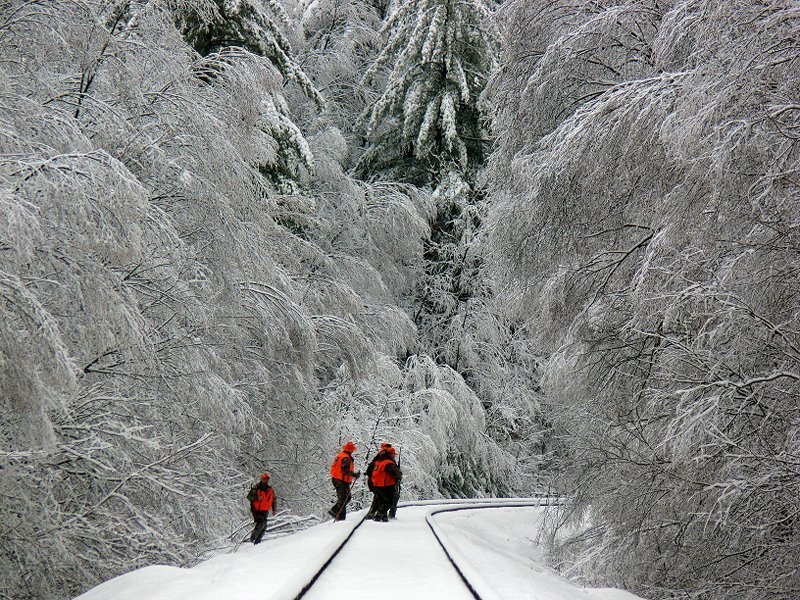 Hunters on Snowy Path
