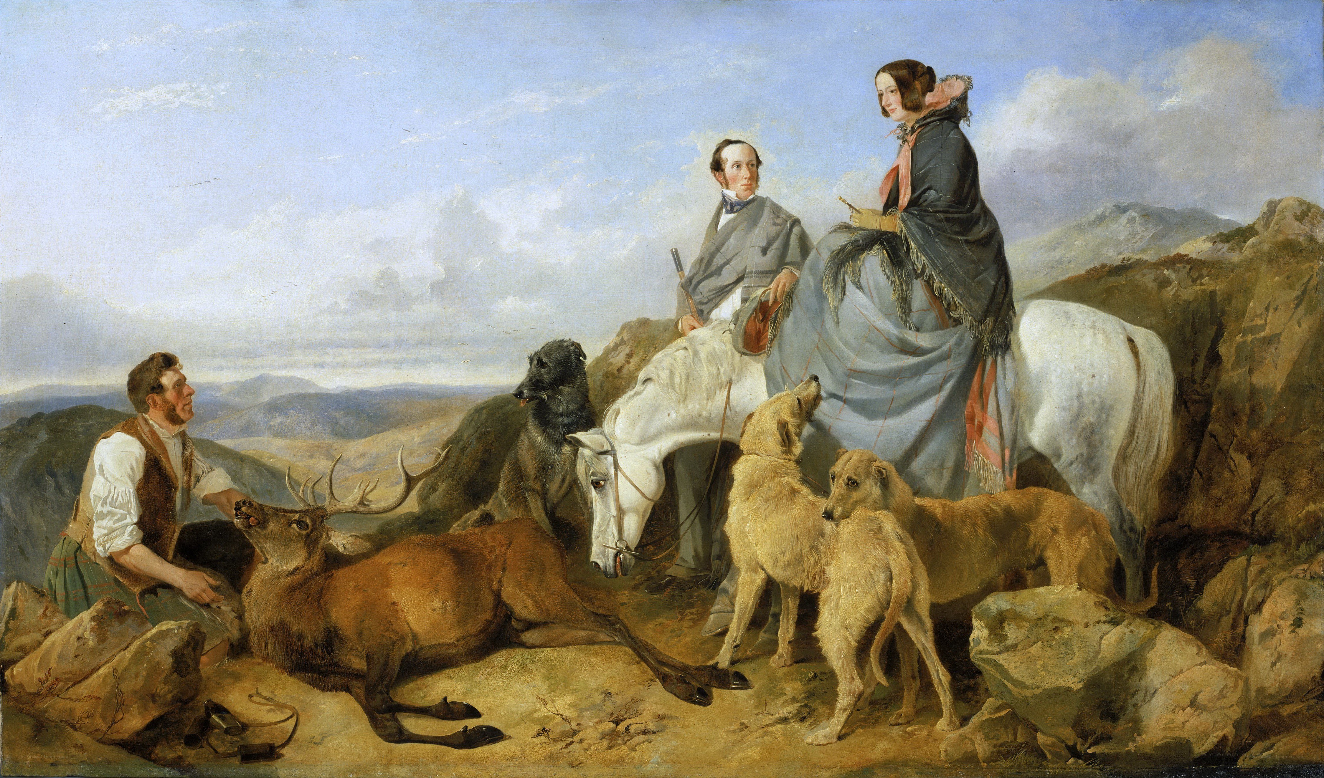 Hunters with a Stag