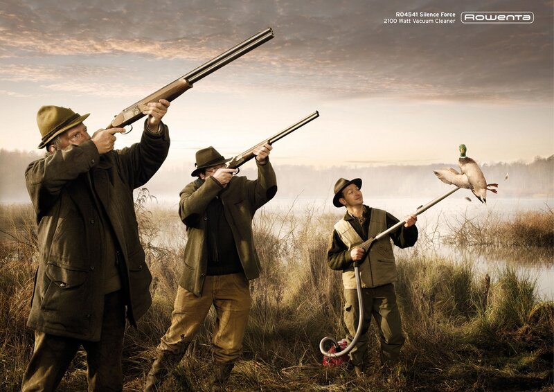 Hunters with Vacuum Cleaner — Brown