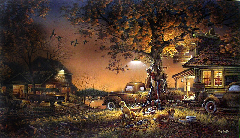 Hunting Dogs at Night