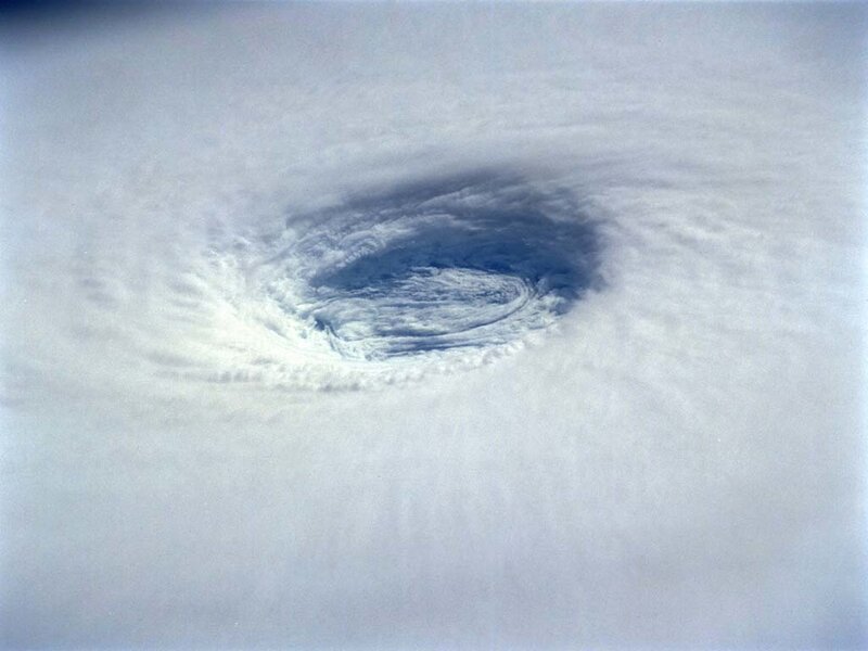 Hurricane eye from space