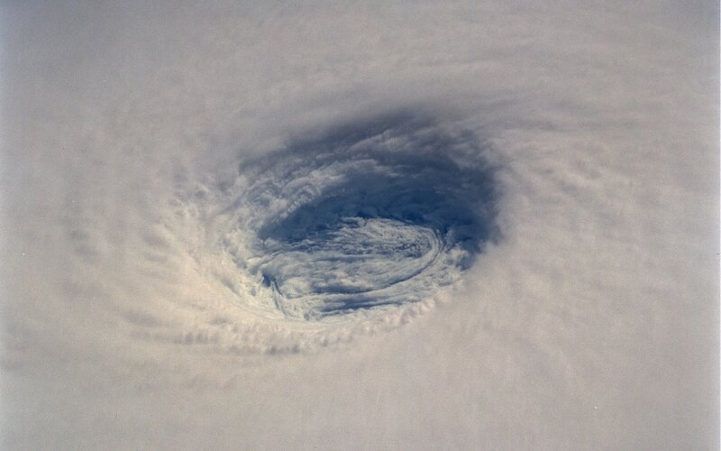 Hurricane eye from space