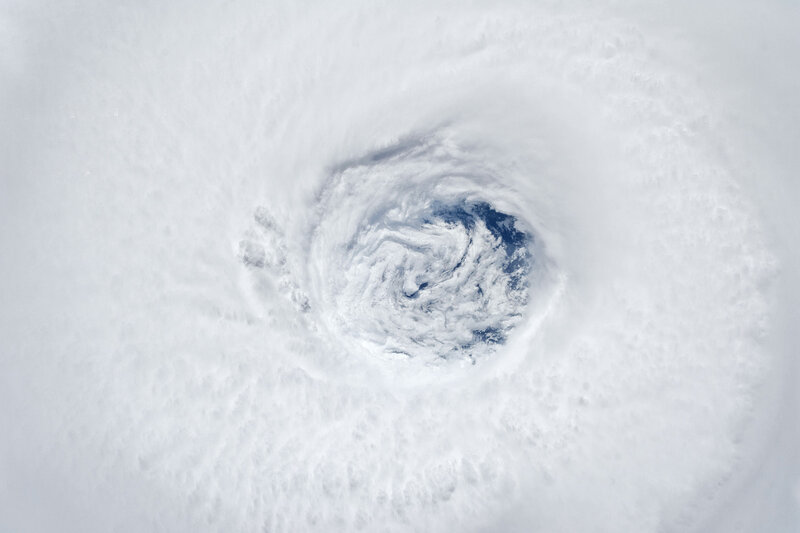 Hurricane Eye from Space — White