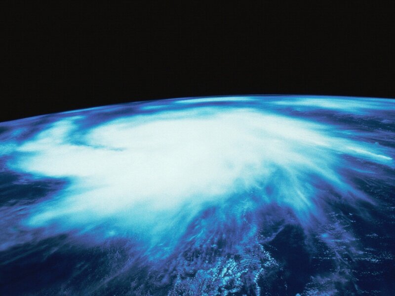 Hurricane from Space — Blue, Dramatic, Photograph, Clouds, Earth, Ocean