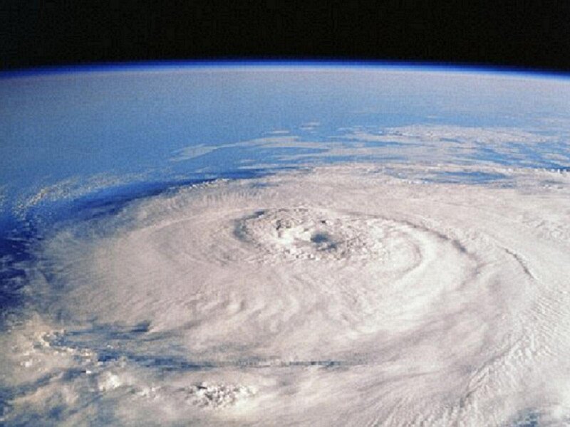 Hurricane from Space — Blue, Dramatic, Photograph, Clouds, Earth, White