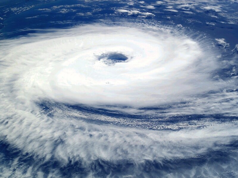 Hurricane from Space — Blue, Dramatic, Photograph, Clouds