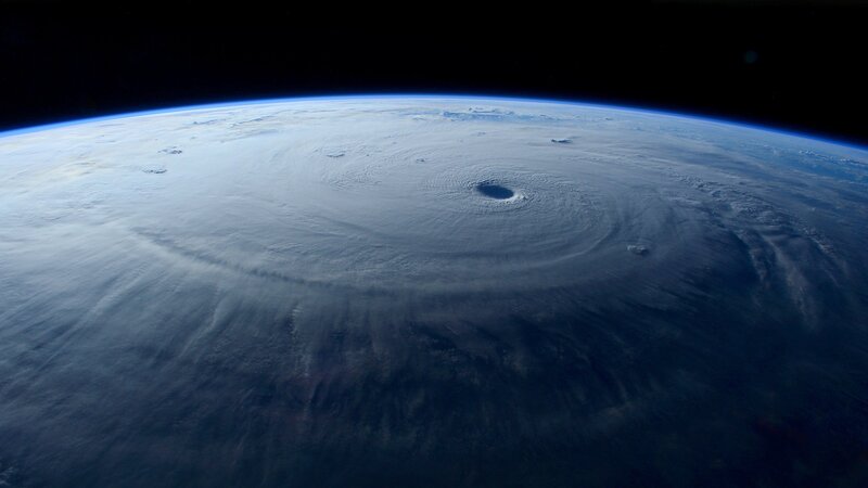 Hurricane from Space — Blue, Dramatic, Photograph, Earth, Clouds, Ocean