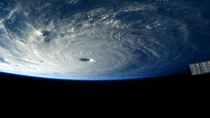 Hurricane from Space — Blue, Dramatic, Photograph, Earth, Clouds, Satellite Panel