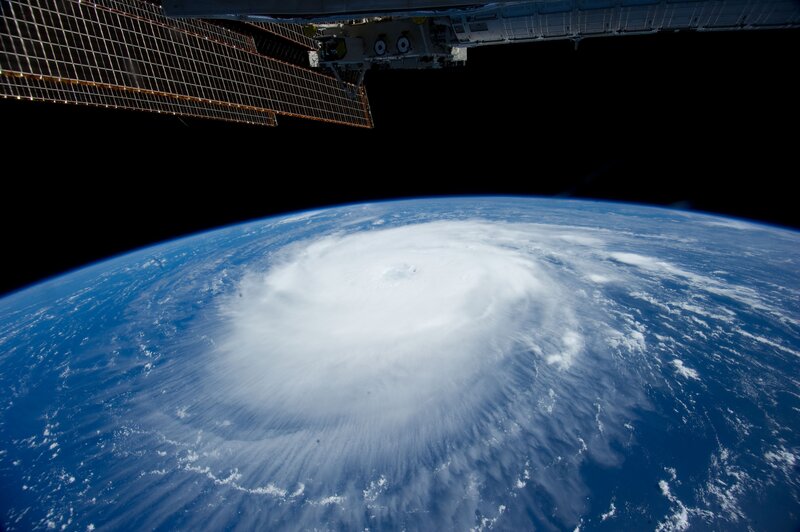 Hurricane from Space — Blue, Dramatic, Photograph, Satellite, Clouds, Earth