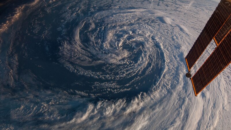 Hurricane from Space — Blue, Dramatic, Photograph, Satellite Panel