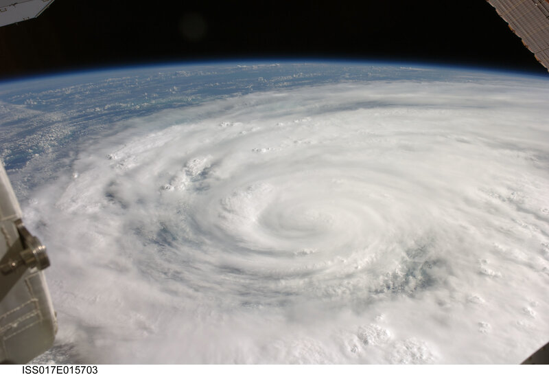 Hurricane from space view