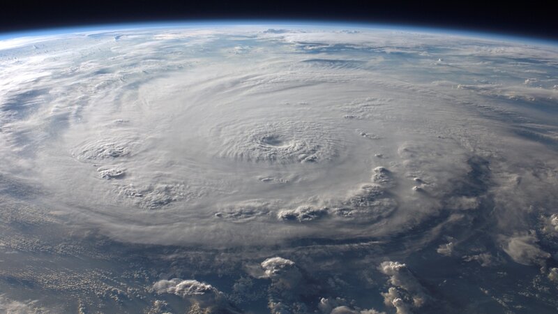 Hurricane from space view